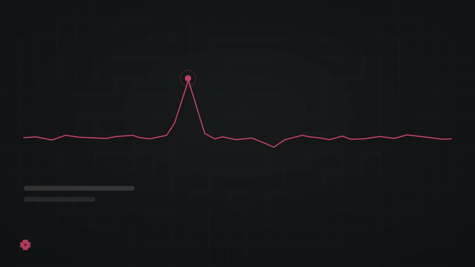 Abstract steadying pulse line in raspberry on graphite.