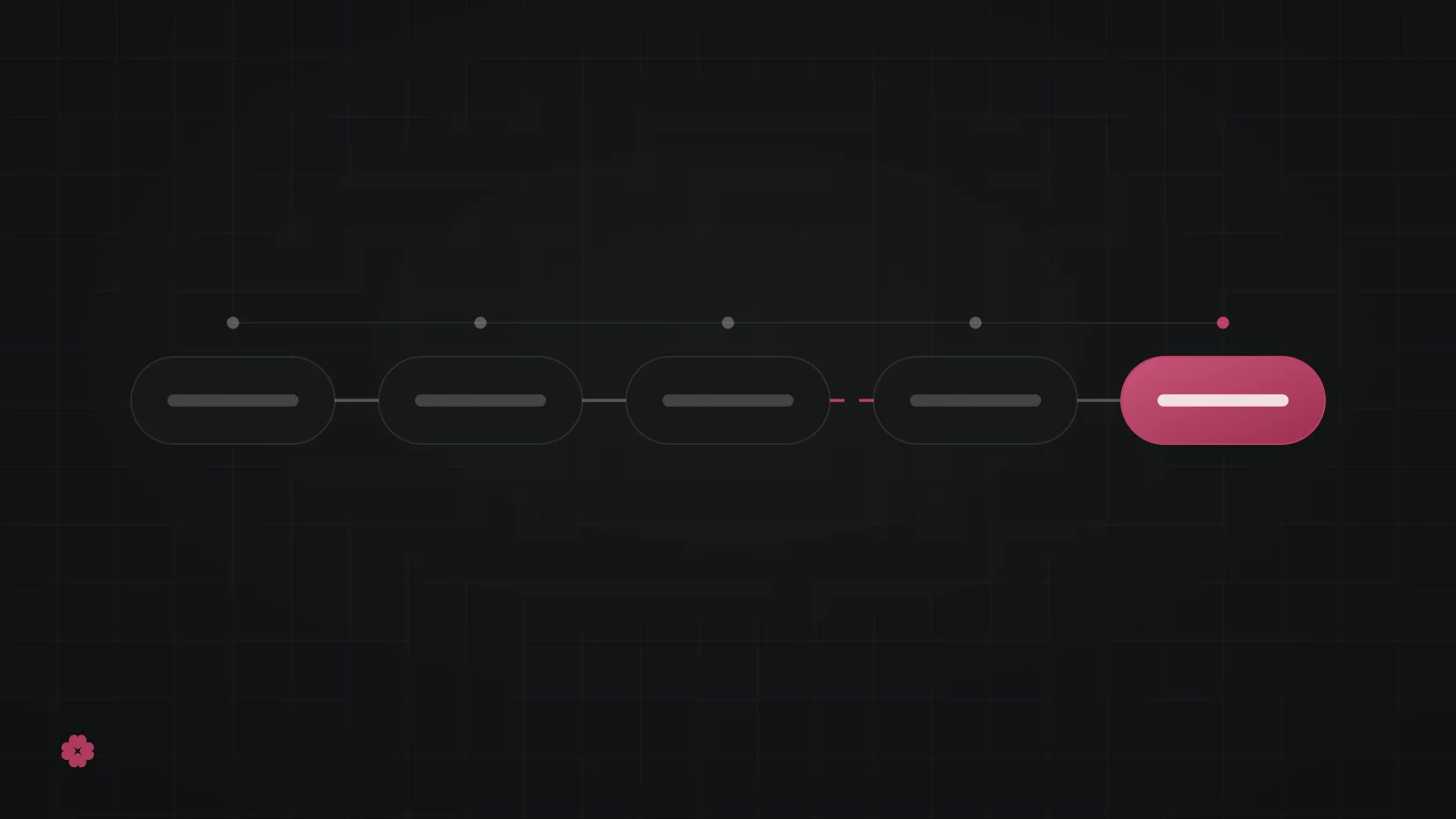 Abstract interlocking chain links in raspberry on graphite.